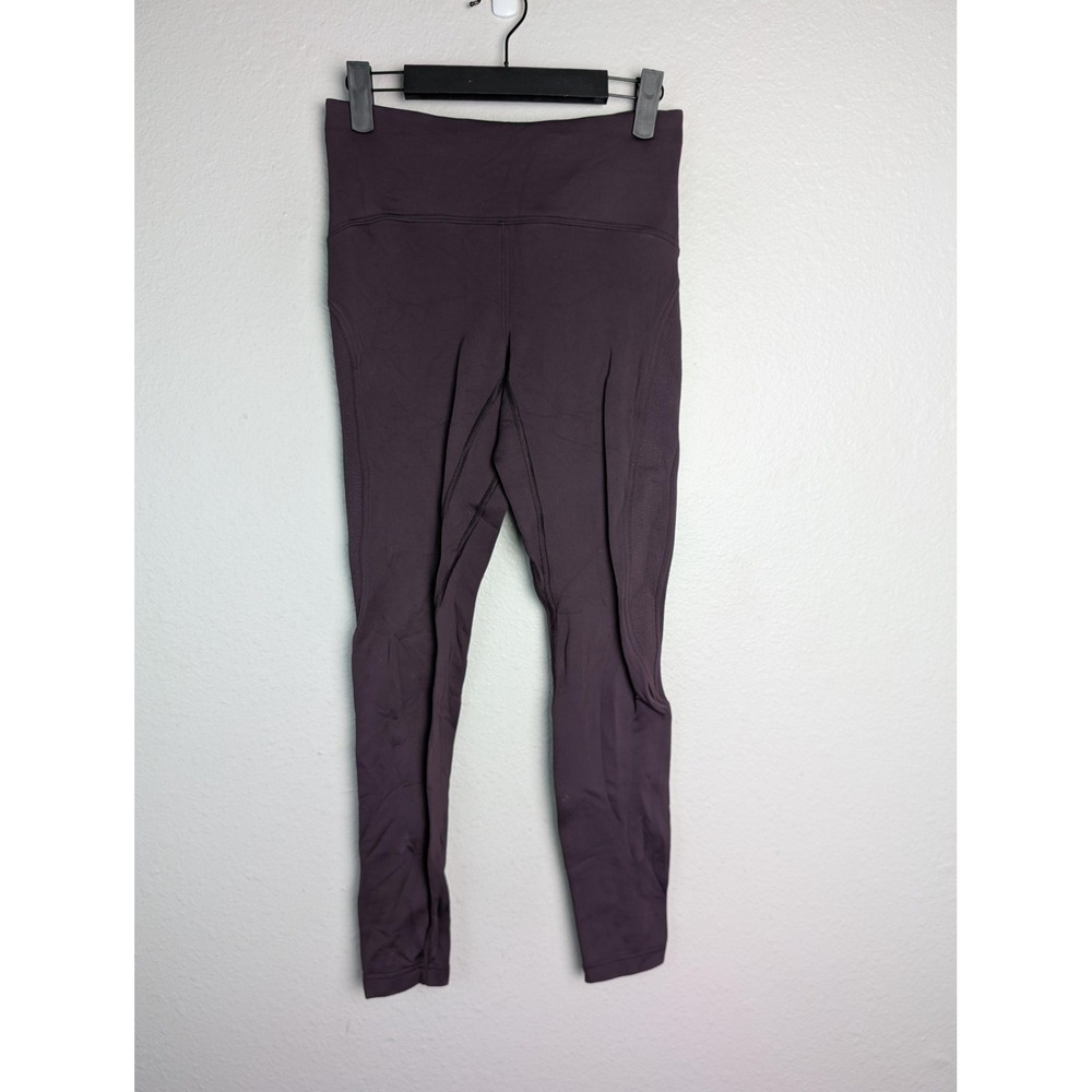 Lululemon Leggings Womens 6 Purple High Rise Ankle Microfleece Pockets
